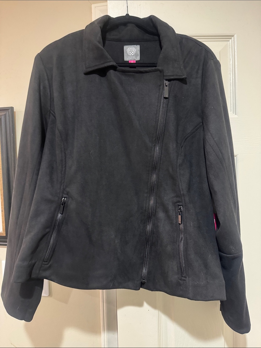 Vince Camuto/Black Soft Women's Moto Asymmetrical Zip Jacket/US 2X/NEW! Tags On!